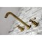 Kingston Brass Roman Tub Faucet, Antique Brass, Wall Mount KS8023ML - alternate 4